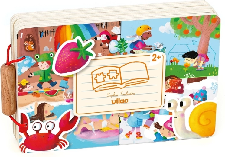 Vilac dřevěná knížka s puzzle čtyři roční období