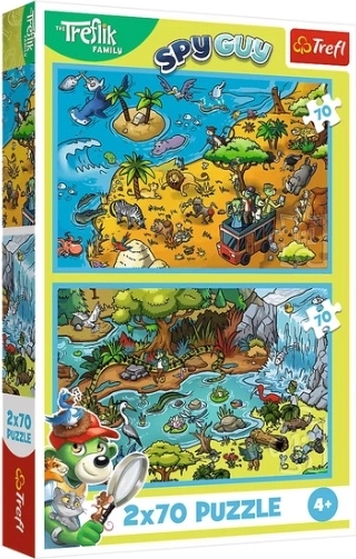 Puzzle Treflíci v říši zvířat 2 × 70 dílků