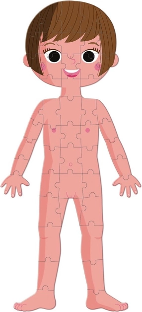 Oboustranné puzzle postavy – dívka i chlapec