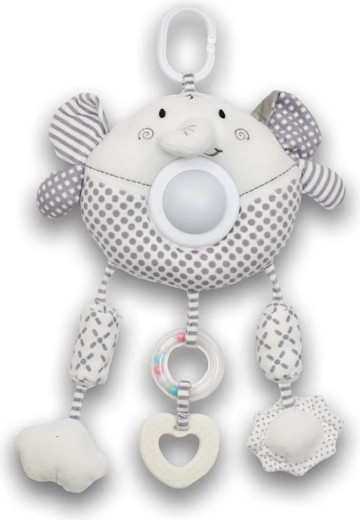 Plyšová závěsná hračka slon se světlem a hudbou