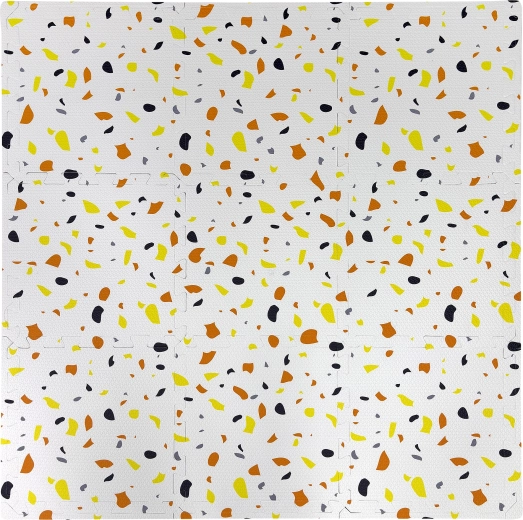 Pěnová vzdělávací podložka Humbi barevné puntíky a skvrny 90 × 90 cm, 9 dílů