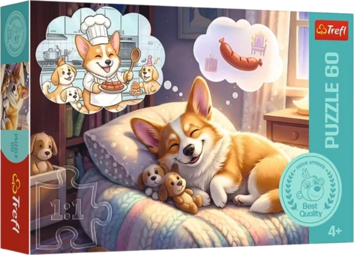 Puzzle 60 dílků – corgi v říši snů Trefl