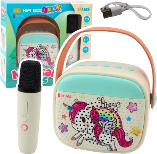 Karaoke sada pro děti s jednorožcem a Bluetooth mikrofonem