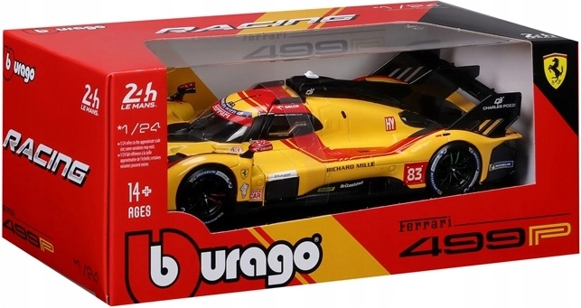 BBU Ferrari racing 499P Le Mans žlutý model auta 1:24