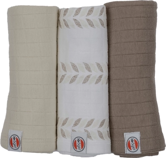 Lodger swaddler z organické bavlny Matcha 70 × 70 cm (3 ks)