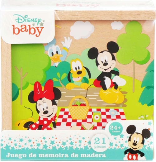 Dřevěné domino Disney Mickey Mouse v krabičce (21 dílků)
