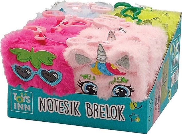 Chlupatý poznámkový blok na klíče, mix barev - 1 kus