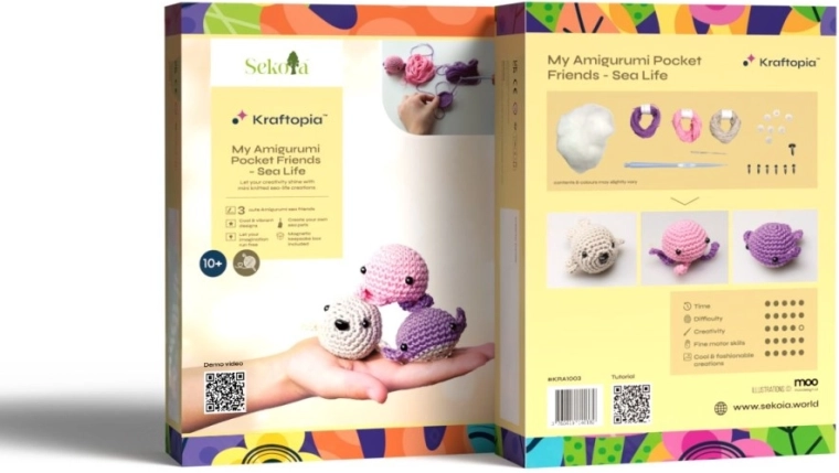 Sekoia Kraftopia sada na háčkování amigurumi mořská zvířátka