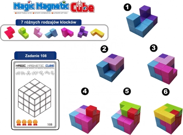 Magnetické kostky magic magnetic cubes 28 ks