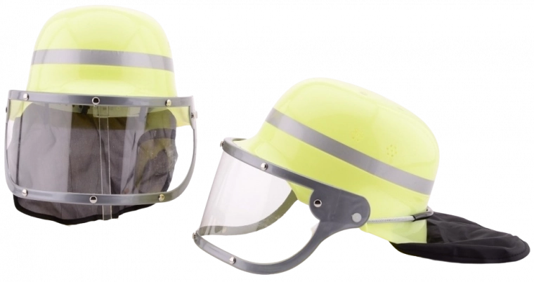Hasičská helma s hledím 28 cm - 1 kus