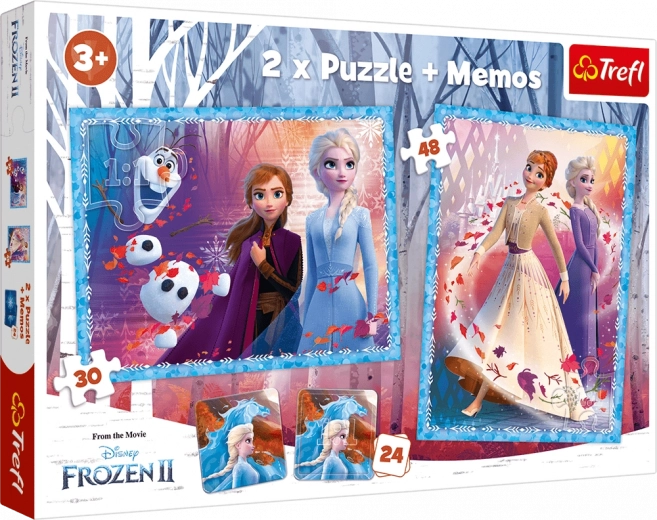 Puzzle 2v1 a pexeso – Frozen 2