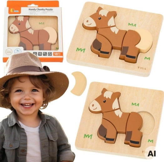 Dřevěné puzzle Viga Můj kamarád kůň
