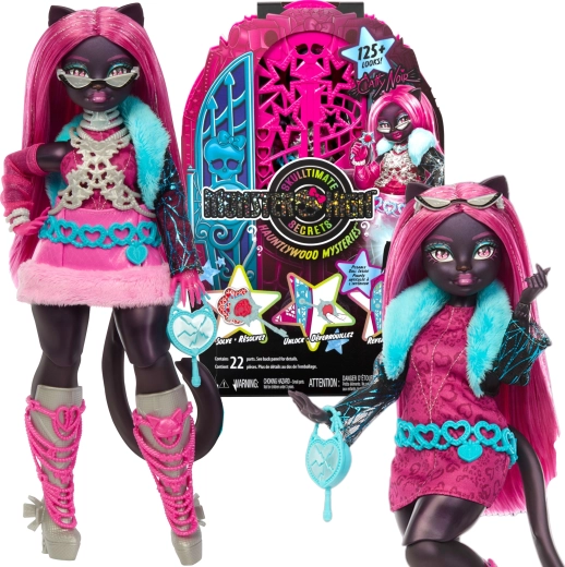 Monster High panenka Catty Noir se skříní a překvapeními