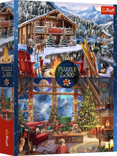 Trefl puzzle Vánoce v horách 2×500 dílků