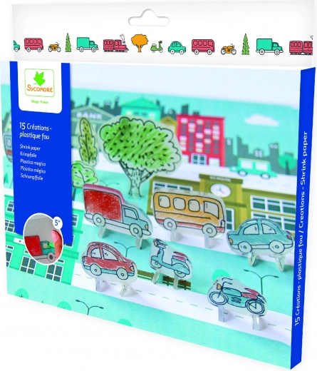 Pockets smršťovací fólie – dopravní prostředky kreativní sada