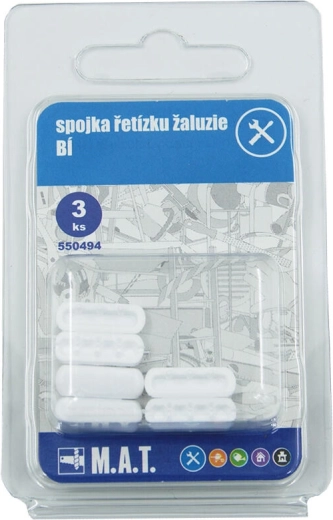 Spojka řetízku na žaluzie, bílá (3 ks)