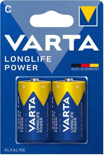 Alkalické baterie C (LR14) Varta Longlife Power, 2 ks
