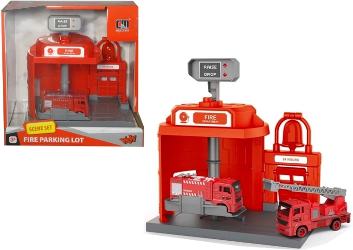 Hasičská stanice se sjíždějícím autíčkem na karuselu