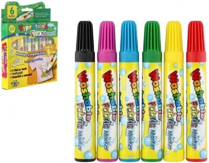CREATOYS vypratelné fixy na textil, 6 ks