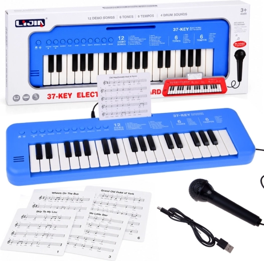 Dětský elektronický keyboard s 37 klávesami a mikrofonem