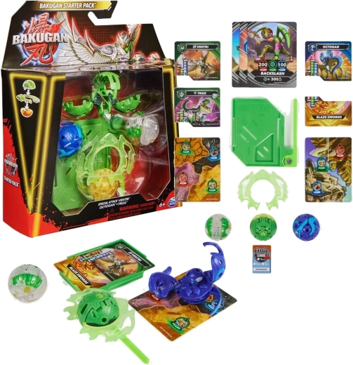 Bakugan startovací sada Special Attack Ventri, Octagon a Trox se 3 figurkami