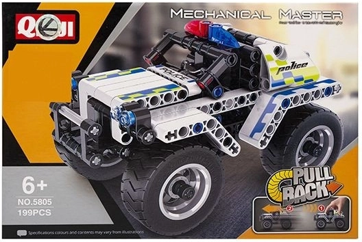 Konstrukční stavebnice policejní auto bílé - 1 kus