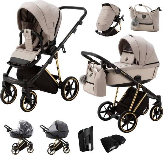 Adamex Belissa special edition kombinovaný kočárek beige/gold