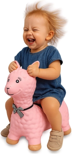 HoppyDoo skákací lama růžová s pumpičkou - 1 kus