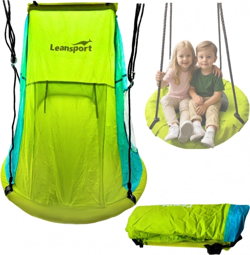 Zelený stan na houpačku typu Hnízdo