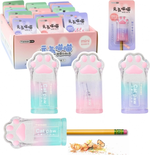 Strouhátko ve tvaru kočičí tlapky pro tenké pastelky