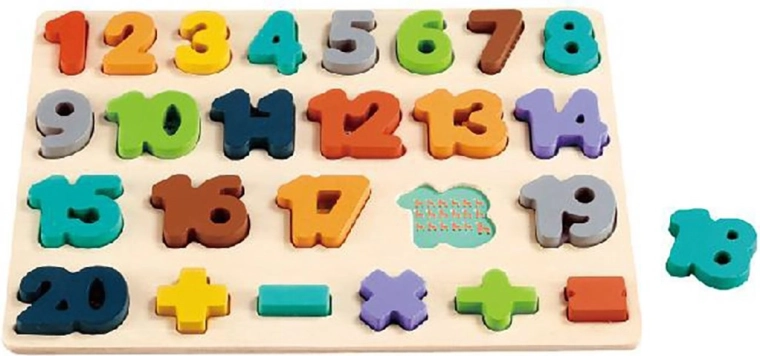 Dřevěné puzzle s čísly Baby Mix