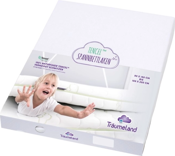 Träumeland prostěradlo do junior postele Tencel 90 × 200 cm bílé