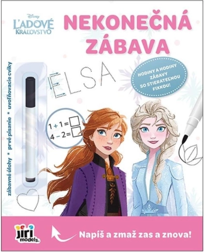Disney Frozen nekonečná zábava – stíratelný kreativní sešit s fixem