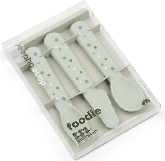 Done by Deer příborová sada Foodie Happy dots zelená