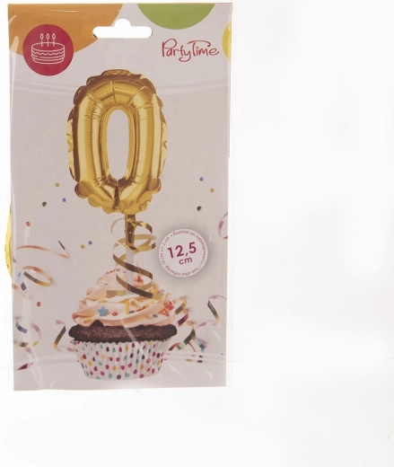 Fóliový balónek číslo 0 zlatý 12,5 cm
