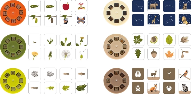 Šest vyměnitelných vzdělávacích disků