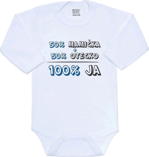 New Baby kojenecké body 50% maminka + 50% tatínek - 100% já modré
