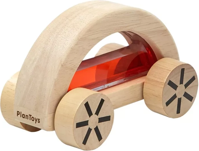 PlanToys dřevěné autíčko s vodou červené