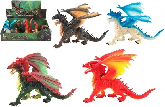 plastová figurka draka 20 cm – 4 druhy v boxu