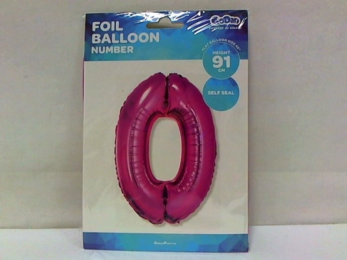 Fóliový balónek číslo 0 růžový 85 cm