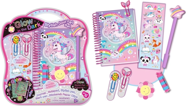 Stylový deník svítící ve tmě pro děti