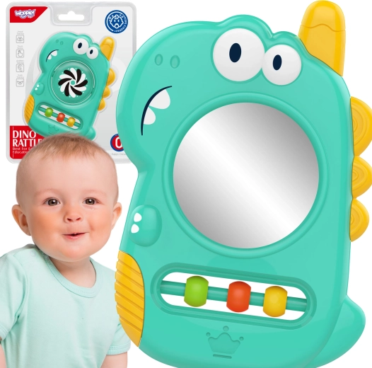 WOOPIE dětský senzorický gryzák s zrcátkem Dino