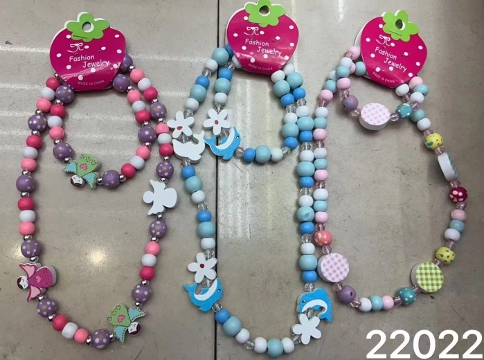 Dřevěné korálky set náhrdelníku a náramku