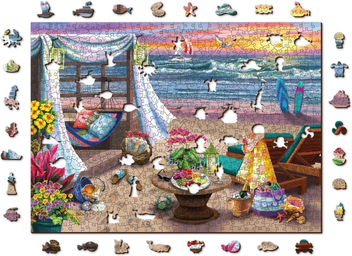Dřevěné puzzle Letní Čas WOODEN CITY, 505 dílků