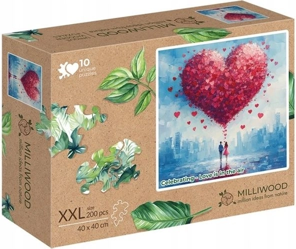 Milliwood dřevěné puzzle XXL „Láska visí ve vzduchu“ 200 dílků