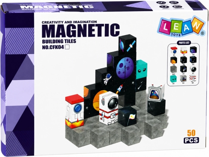 50 magnetických kostek pro 3D stavby