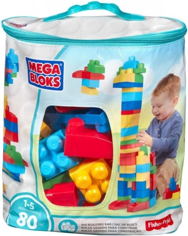 Mega Bloks velký pytel kostek – modrý (80 ks)