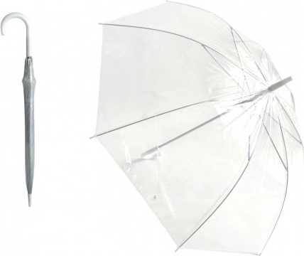 Průhledný svatební deštník plast/kov 82 cm
