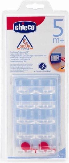 Chicco ochrana zásuvek – bezpečnostní záslepky do elektrických zásuvek, 10 ks