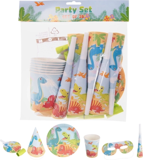 Párty set z papíru Dino (36 ks)